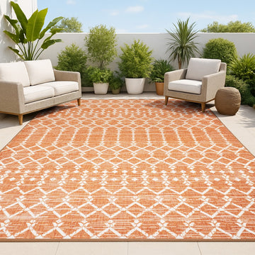 Ourika Moroccan Geometric Textured Weave Indoor/outdoor Rug